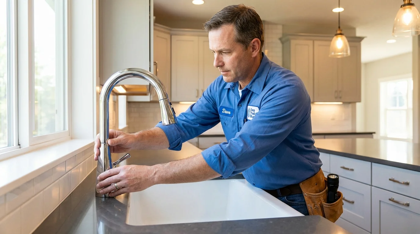 Kitchen faucet installation by Johns Plumbing LLC in Honey Grove